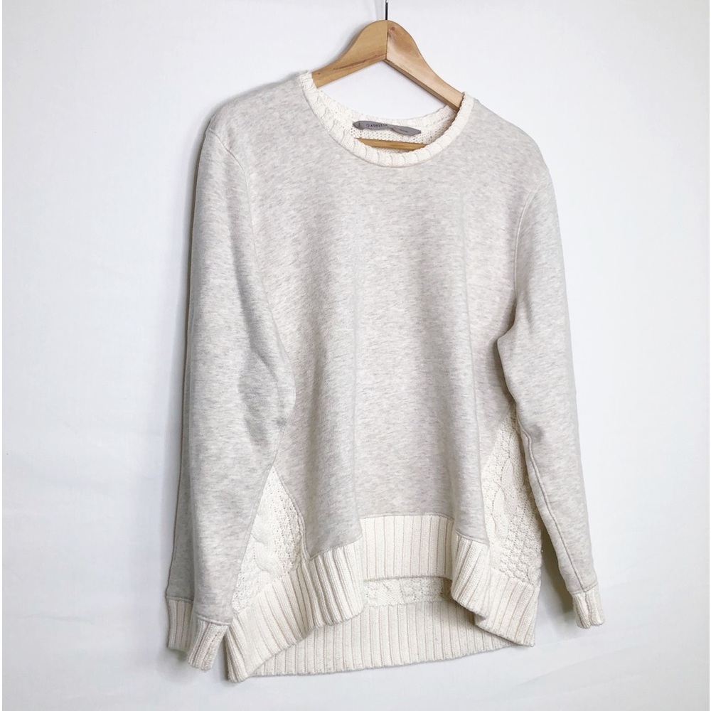 Athleta cream, mixed media cableknit, sweater sweatshirt￼ - Picture 11 of 12
